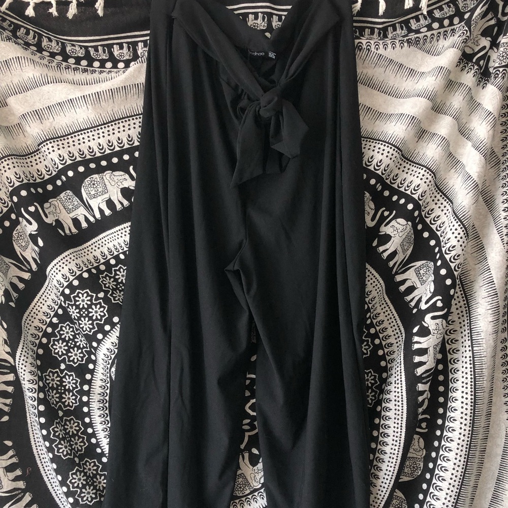 BLACK TIE WAIST PANTS